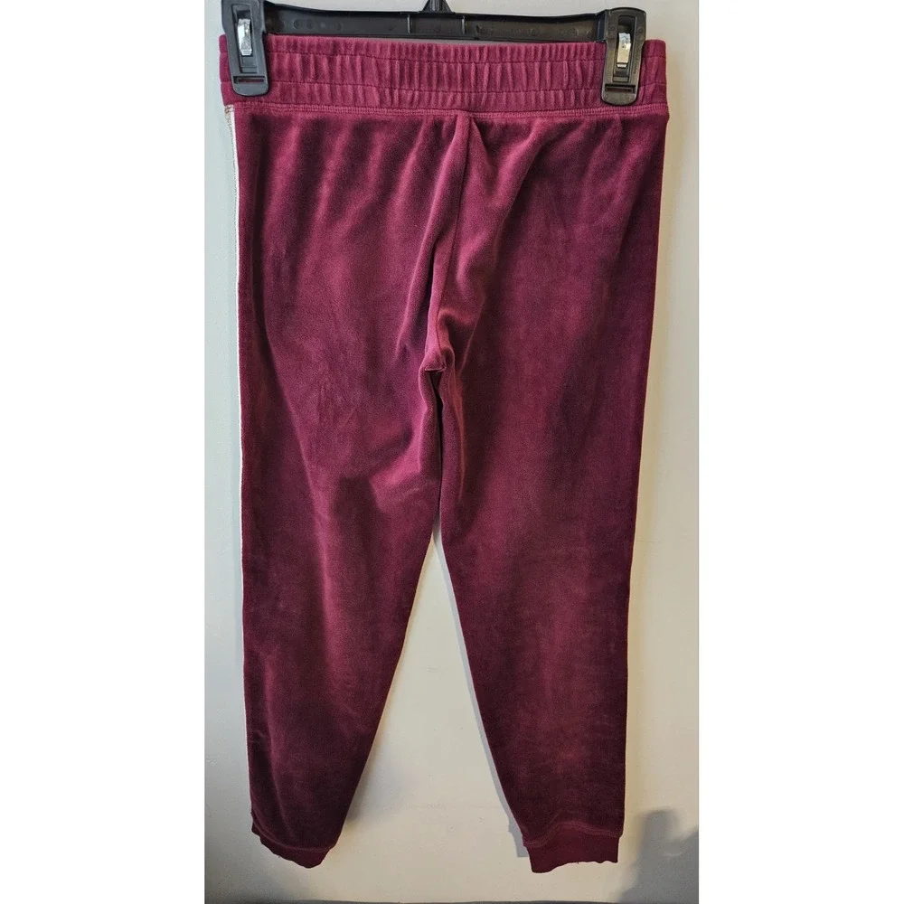 Justice Active Girls‎ Dance Velour Outfit Set Hoodie Joggers Burgundy Gold Sz 10